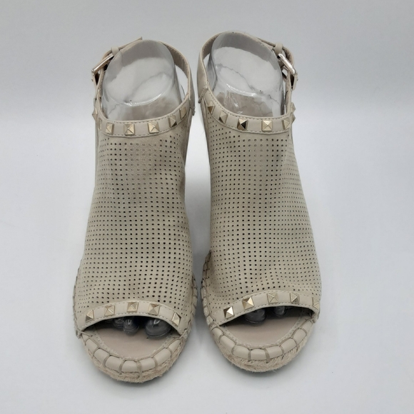 Marc Fisher Senton Leather Espadrille Wedge Sandal. - Picture 3 of 14